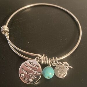 “Where there is live there is life” “love this life” charm bracelet